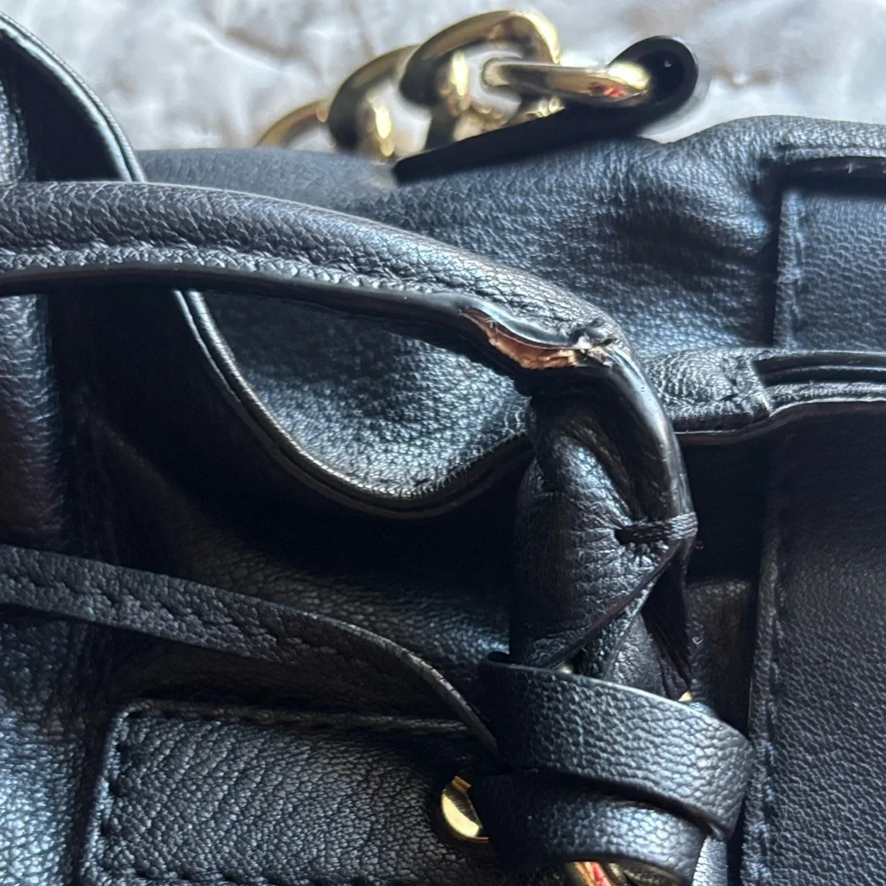 Michael Kors Black Satchel with Gold Accents